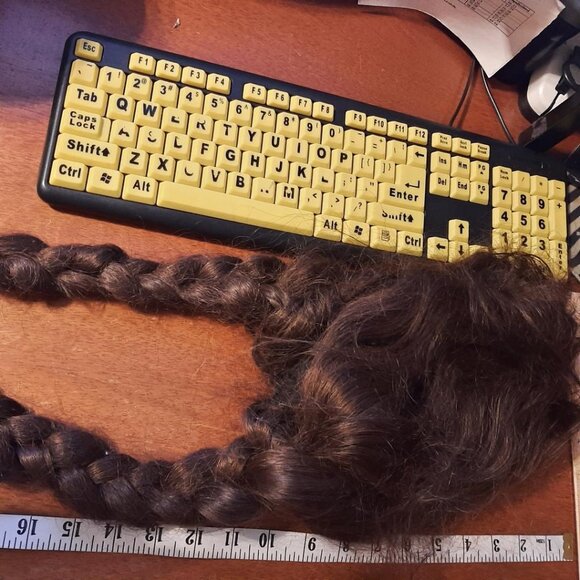 NEW TAG ! Long 26 In Straight Hair Wig & Long Braided Wig 18x1.8 In Dark Blond main image 5